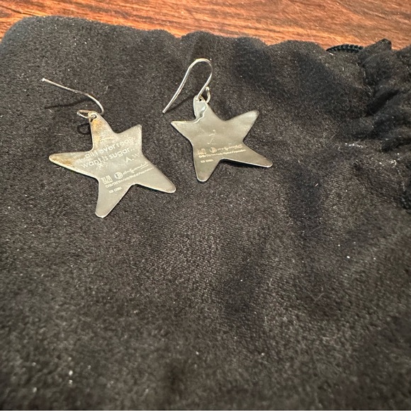 RLM Studio Andy Warhol Sterling Silver Abstract Star Dangle Earrings Quote 5.9g - Picture 8 of 8
